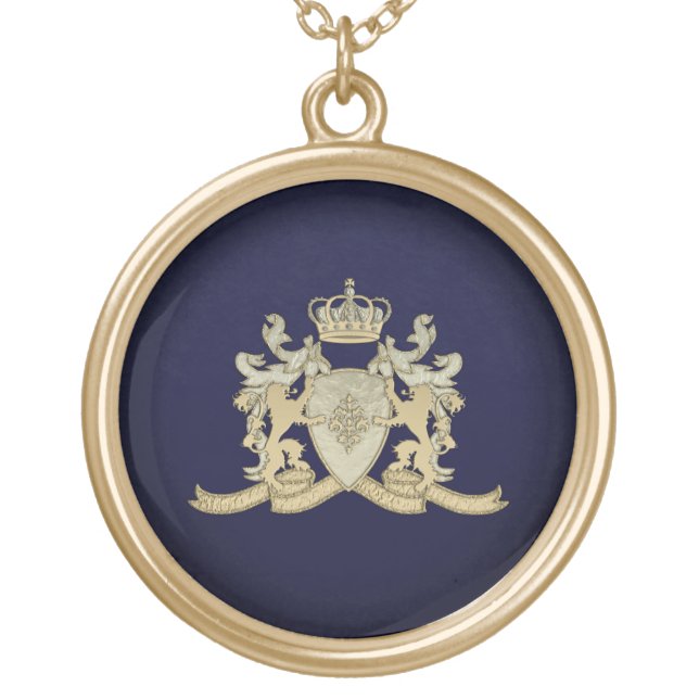 Family Crest Gold Plated Necklace (Front)