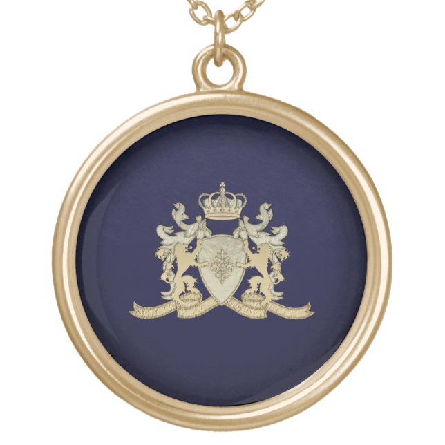 Family Crest Gold Plated Necklace (Front)
