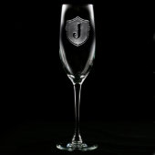 Family Crest Monogrammed Champagne Flute (Front)