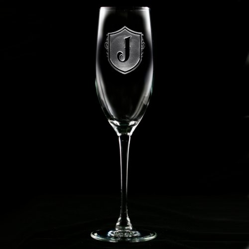 Family Crest Monogrammed Champagne Flute