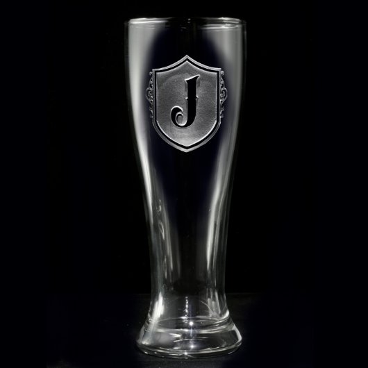 Family Crest Monogrammed Pilsner Glass (Front)