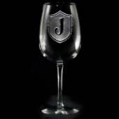 Family Crest Monogrammed Wine Glass (Front)