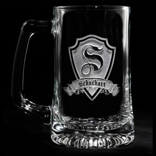 Family Crest Personalized Beer Mug (Front)