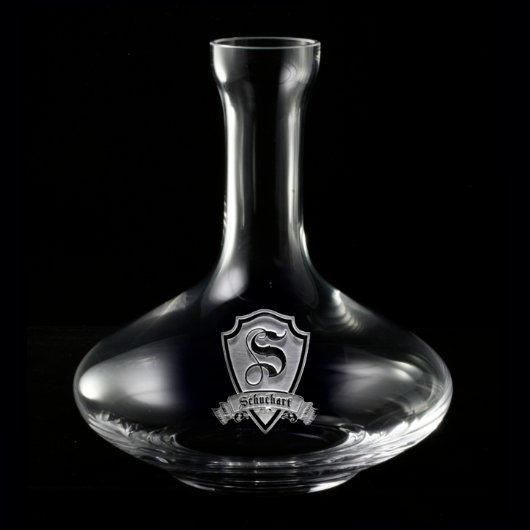 Family Crest Personalized Wine Decanter (Front)