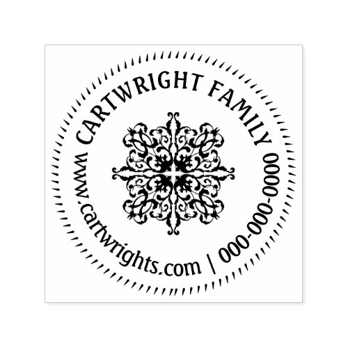 Family crest seal contact details vintage self_inking stamp