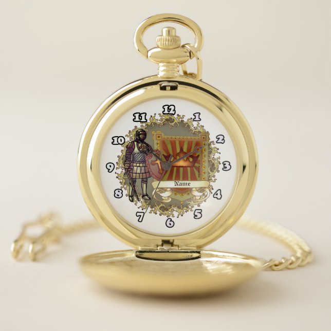 Family Crest Surname Pocket Watch (Inside)