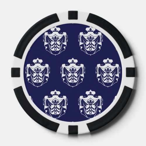 Family Crest White Purple Poker Chips