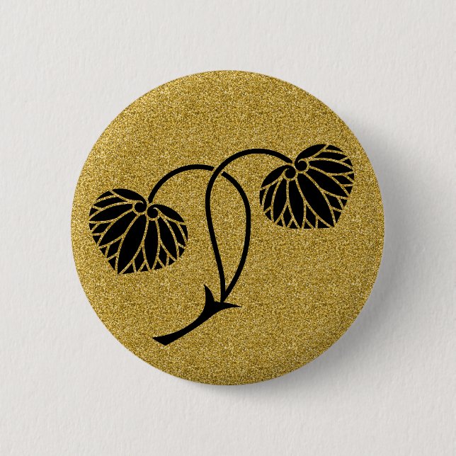 [Family Crests] 2 hollyhock leaves Button (Front)