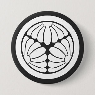 [Family Crests] A circle in 3 chrysanthemum flower Button
