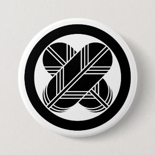 [Family Crests] Crossed hawk feathers with circle Button