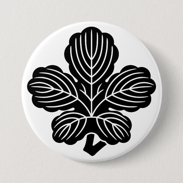 [Family Crests] Deformed Kaji leaf Button (Front)