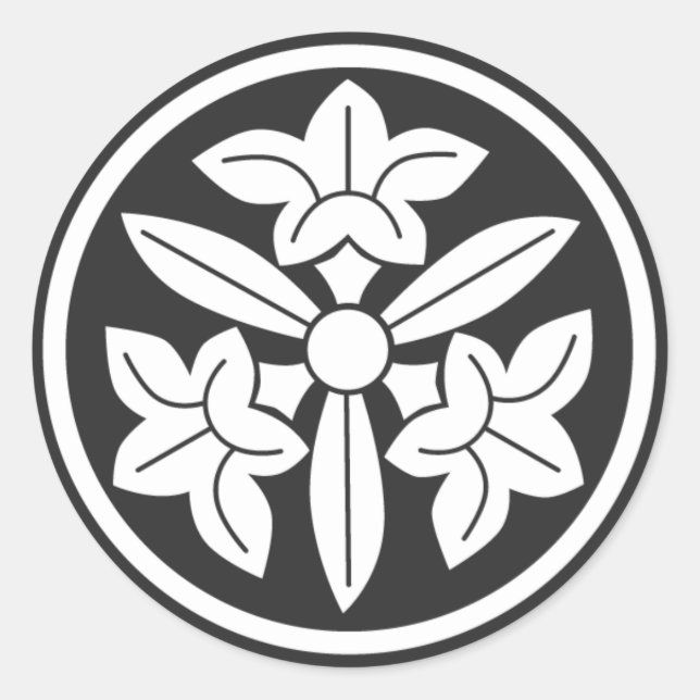 [Family Crests] Flowers Classic Round Sticker (Front)
