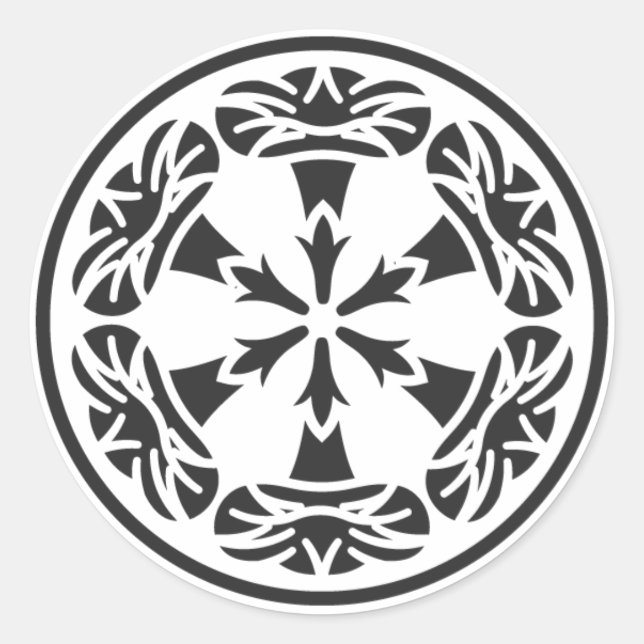[Family Crests] Flowers Classic Round Sticker (Front)