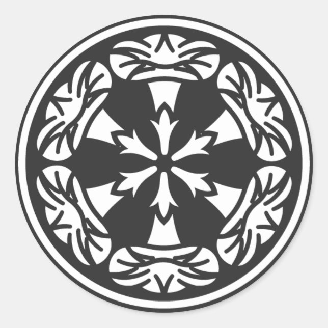 [Family Crests] Flowers Classic Round Sticker (Front)