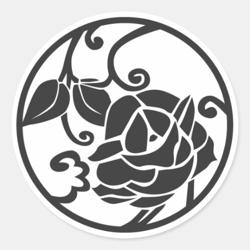 [Family Crests] Flowers Round Stickers