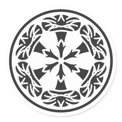 [Family Crests] Flowers Round Sticker