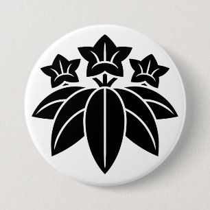 [Family Crests] Gentian Flowers and Bamboo Button