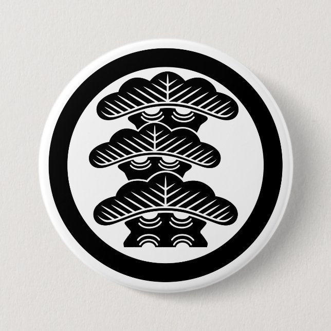 [Family Crests] Left-align 3tier pine tree w/round Button (Front)