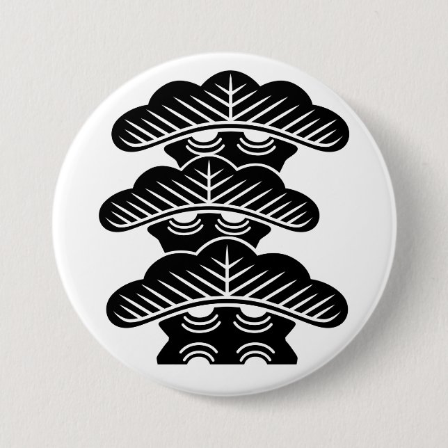 [Family Crests] Left-aligned 3tiered pine trees Button (Front)