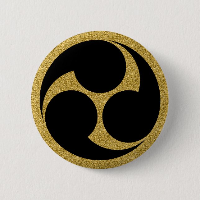 [Family Crests] Left-hand Mitsudomoe Button (Front)