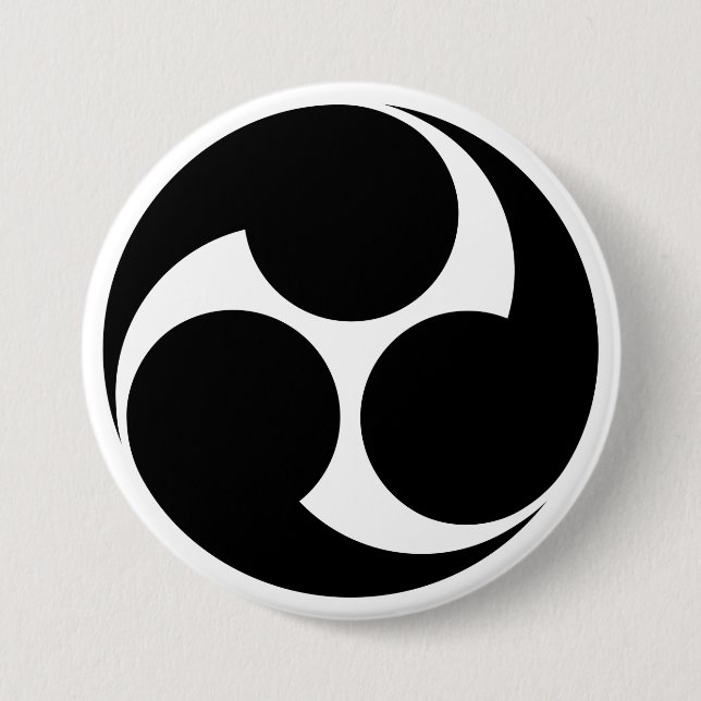 [Family Crests] Left-rotating Mitsu-domoe Button (Front)