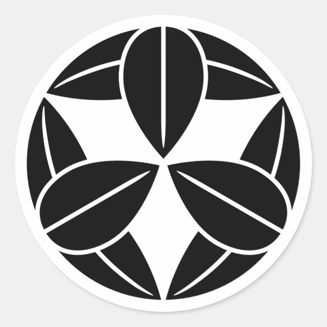 [Family Crests] Nine bamboo leaves Classic Round Sticker (Front)