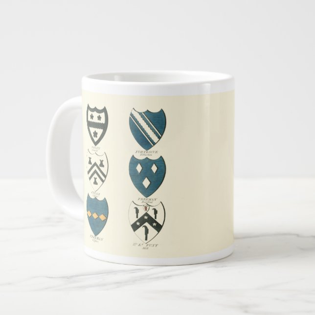 Family Crests of Various English Houses Giant Coffee Mug (Front Left)