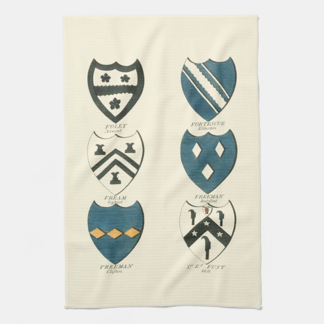 Family Crests of Various English Houses Kitchen Towel (Vertical)