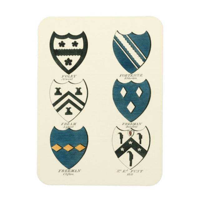 Family Crests of Various English Houses Magnet (Vertical)