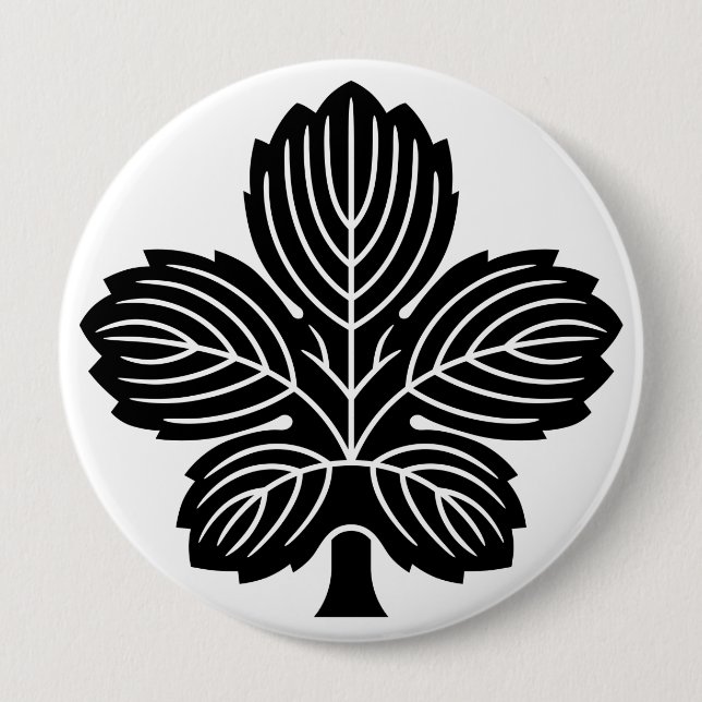 [Family Crests] Oni Kaji leaf Button (Front)