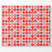 [Family Crests] red Flowers Wrapping Paper (Flat)