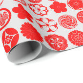 [Family Crests] red Flowers Wrapping Paper (Roll Corner)