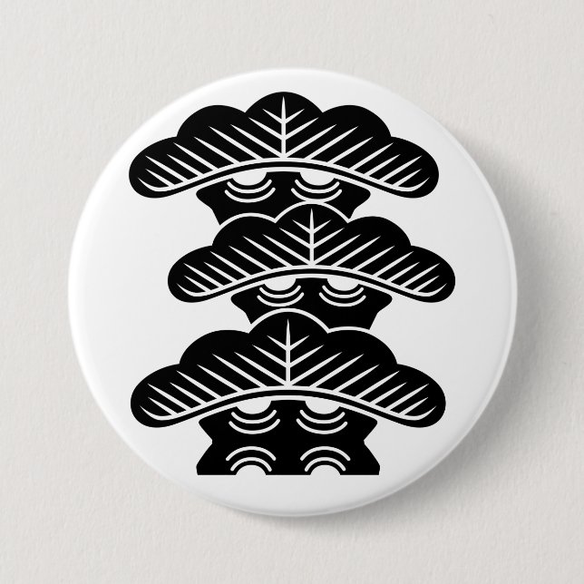 [Family Crests] Right-aligned 3tiered pine trees Button (Front)