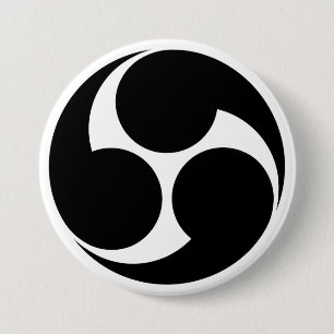 [Family Crests] Right-rotating Mitsu-domoe Button