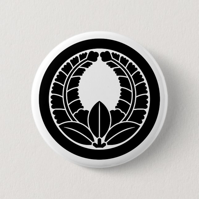 [Family Crests] Rising wisteria with circle Button (Front)