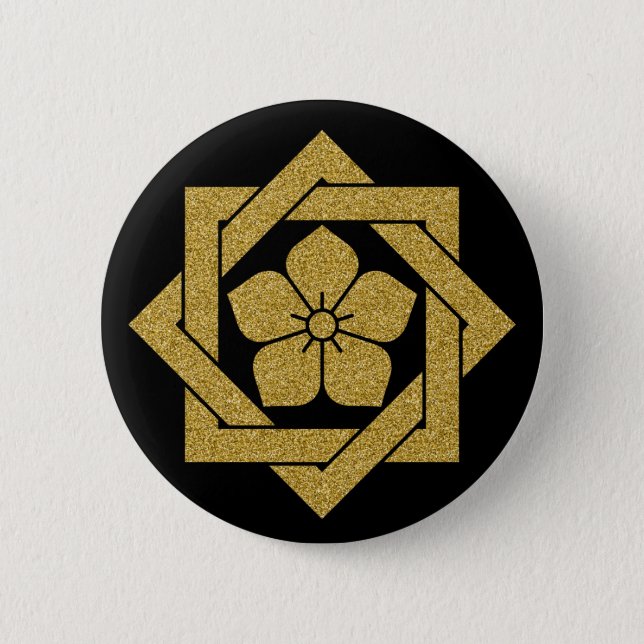 [Family Crests] Ryoma Sakamoto's bellflower round Button (Front)