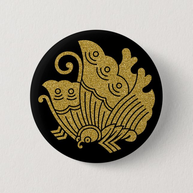 [Family Crests] Swallowtail butterfly Round Button (Front)