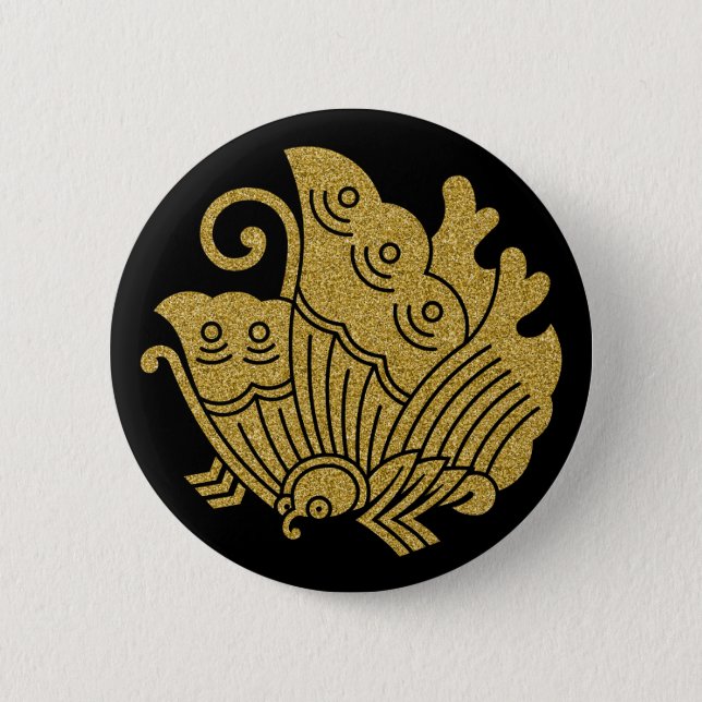 [Family Crests] Swallowtail butterfly Round Button (Front)
