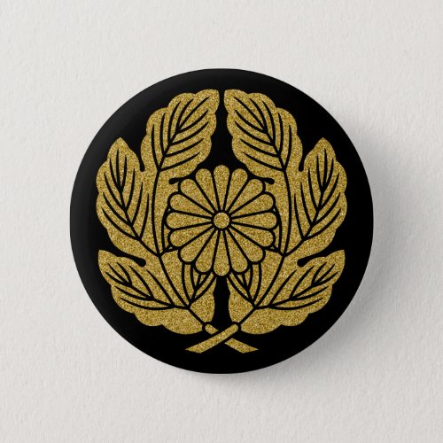 Family Crests Takamori Saigo Chrysanthemum Button