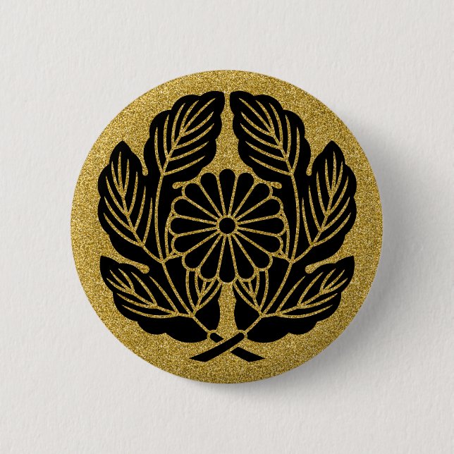 [Family Crests] Takamori Saigo's Chrysanthemum Button (Front)