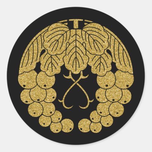 busho samurai 武将 闘将 猛将 kamon symbol family crests 家紋 military army flag ensign banner gold 金 golden 金色 muromachi sengoku period 室町 戦国 grape vine leaf ブドウ fruit フルーツ rare plant plants 植物