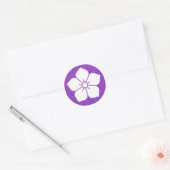 [Family Crests] White Kikyo flower Button Classic Round Sticker (Envelope)