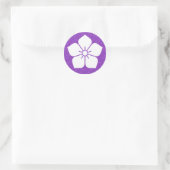 [Family Crests] White Kikyo flower Button Classic Round Sticker (Bag)