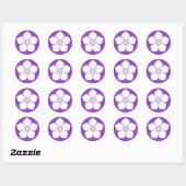 [Family Crests] White Kikyo flower Button Classic Round Sticker (Sheet)
