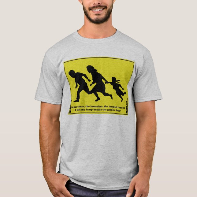 Family Crossing Road Sign T-Shirt (Front)