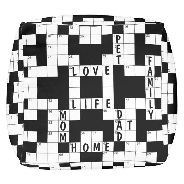 Family Crossword Puzzle Pouf (Top)