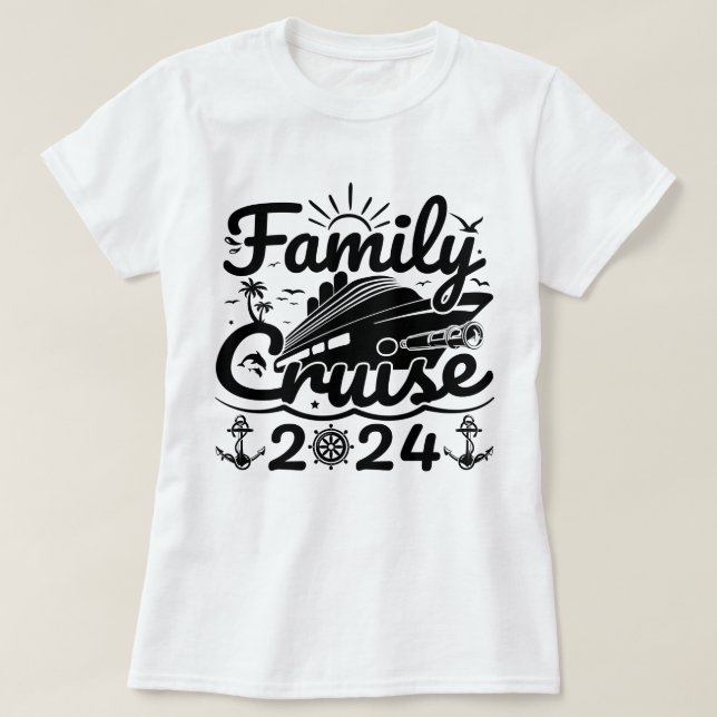 Family Cruise 2024 Cool Funny Family Trip Cruise T-Shirt (Design Front)