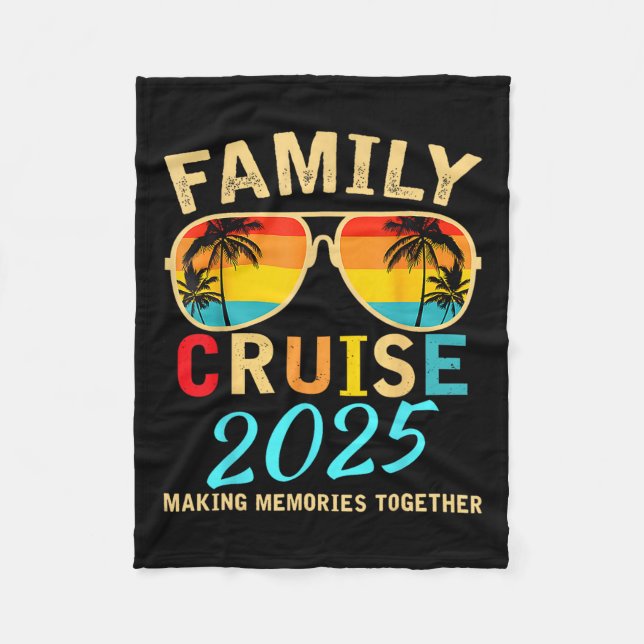 Family Cruise 2025 Beach Matching Summer Vacation  Fleece Blanket (Front)