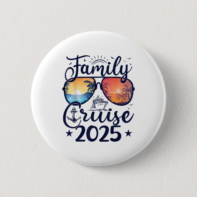 Family Cruise 2025 Summer Vacation Matching Family Button (Front)