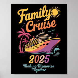 Family Cruise 2025 Tie Dye Family Matching Vacatio Poster